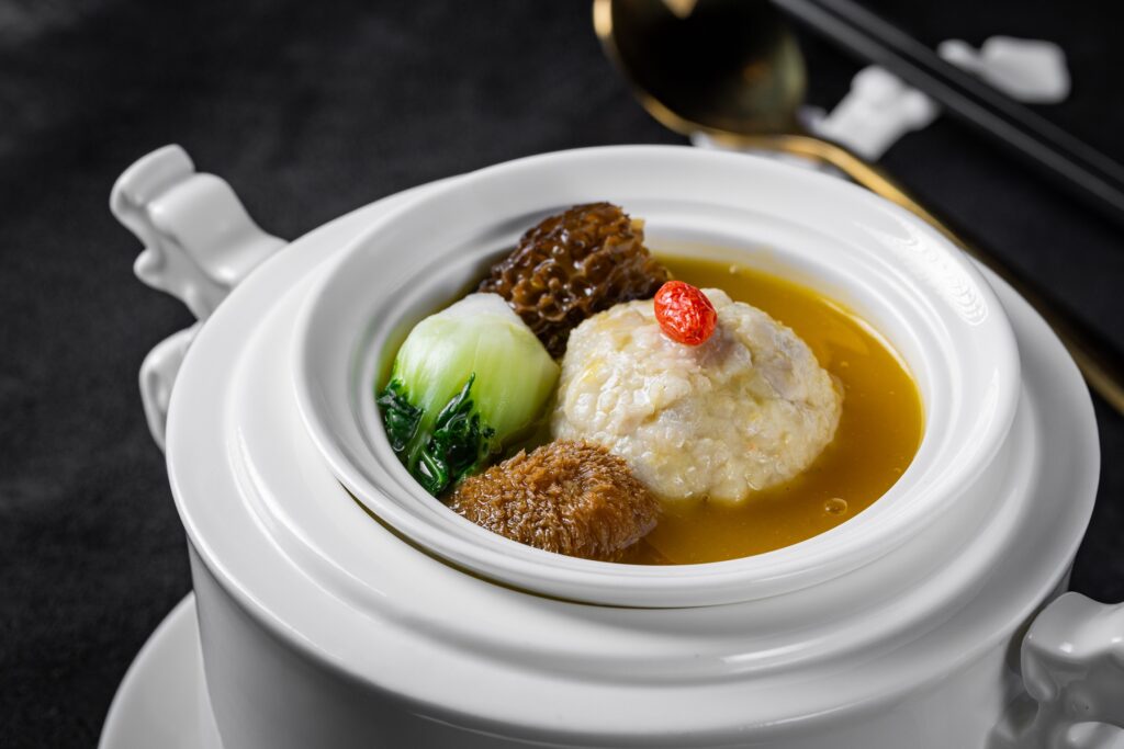 1. Crystal Dragon's Double Boiled Duo Treasure Lion's Head In Golden Broth