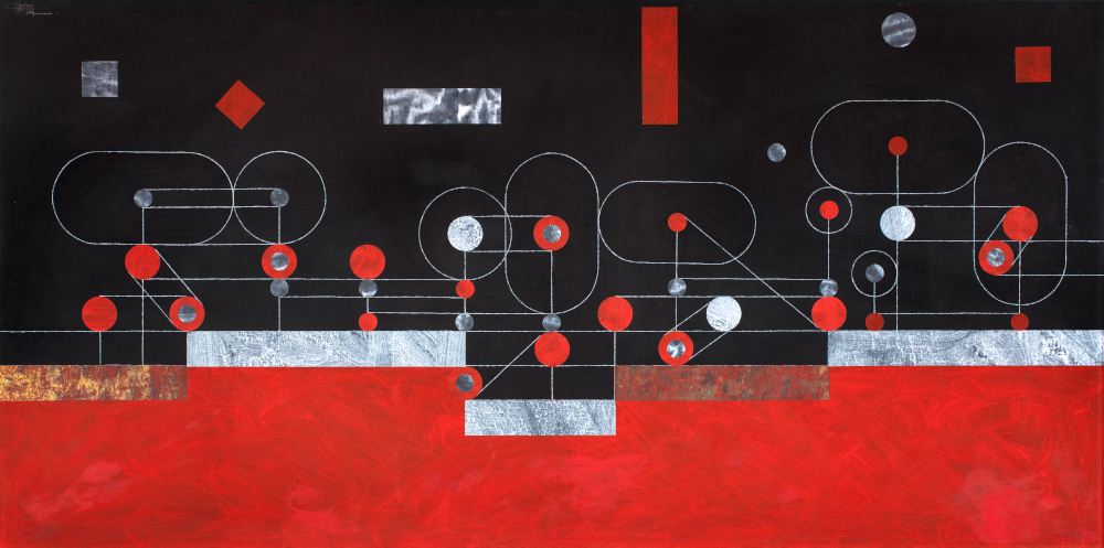 Forms Of Amusement Acrylic On Canvas 48x96 1994