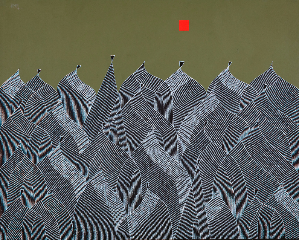 Palitana White Temples Acrylic On Canvas 48x60 2003