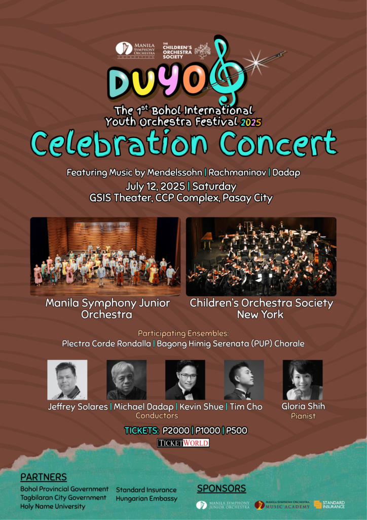 DUYOG: The 1st International Youth Orchestra Festival 2025 Celebration Concert all set on July 12 at GSIS Theater
